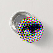 Grappig gezicht oog ronde button 3,2 cm (Voorkant /achterkant)