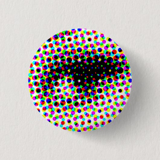 Grappig gezicht oog ronde button 3,2 cm (Voorkant)