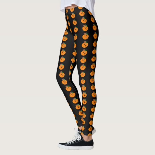 Grappig Gezicht Pompoen Leggings (Links)