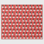 Grappig gezicht Sneeuwman Vrolijk Kerstmis Foto Aa Cadeaupapier (Vlak)