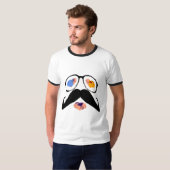 Grappig gezicht snor t-shirt (Voorkant volledig)