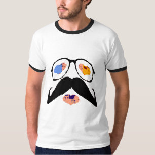 Grappig gezicht snor t-shirt
