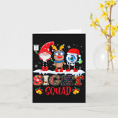 Grappig Gezicht Squad Gnome Rendier Kerstman Kerst Kaart (Gele Bloem)
