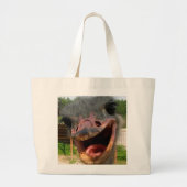Grappig gezicht struisvogel foto grote tote bag (Voorkant)