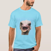 Grappig Gezicht Struisvogel Vogel Glimlachend Dier T-shirt (Voorkant)