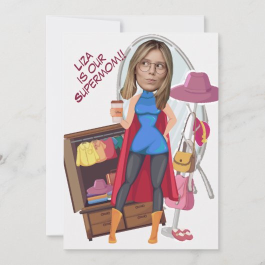 Grappig gezicht | Super Mon Moederdag Foto Leuke K Kaart (Voorkant)