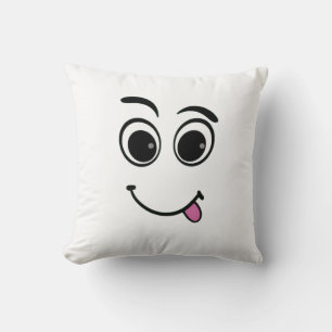 Grappig Gezicht Tong Uit Design Kussen