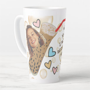 Grappig gezicht U bent mijn Boba Foto Latte Mok