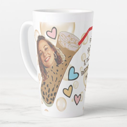 Grappig gezicht | U bent mijn Boba Foto Latte Mok (Linkerhoek)