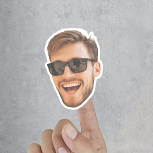 Grappig gezicht uitgesneden aangepaste foto sticker