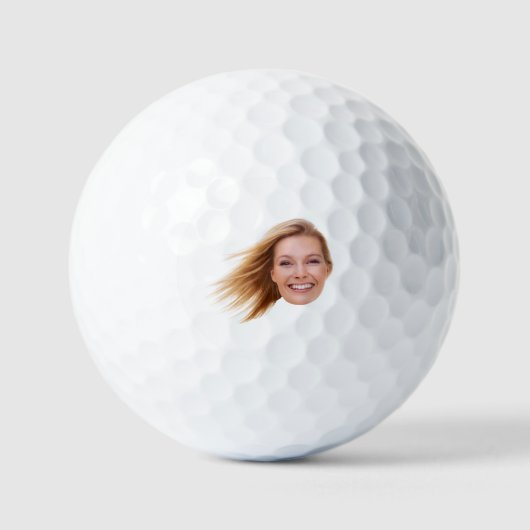 Grappig Gezicht Uitgesneden Vrouwen Golfer Custom  Golfballen (Voorkant)