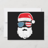 Grappig gezicht van de Kerstman Zonnebril Patriott Feestdagenkaart (Achterkant)