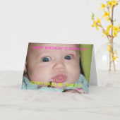 GRAPPIG GEZICHT VERJAARDAG KAART voor 3-jarige (Gele Bloem)