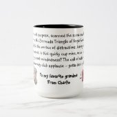 Grappig gezicht | Verspreide oma/opa amusant Tweekleurige Koffiemok (Center)