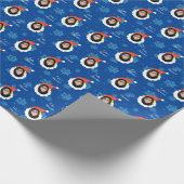 Grappig gezicht Vrolijk kerstfeest in het Spaans F Cadeaupapier (Hoek)