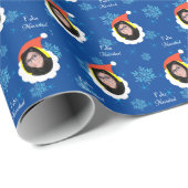 Grappig gezicht Vrolijk kerstfeest in het Spaans F Cadeaupapier (Rol Hoek)