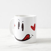 Grappig gezicht | Yummy Smile Fun White Foto Mok (Voorkant links)