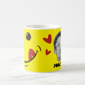 Grappig gezicht | Yummy Smile Fun Yellow Foto Mok (Center)