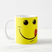 Grappig gezicht | Yummy Smile Fun Yellow Foto Mok (Links)