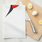 Grappig gezicht - zwart en rood. theedoek (Quarter Fold)