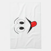 Grappig gezicht - zwart en rood. theedoek (Verticaal)