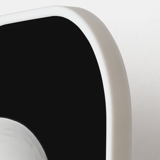 Grappig gezicht zwart en wit pickleball paddle (Links Detail)