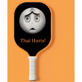 Grappig gezicht zwart en wit pickleball paddle