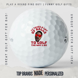 Grappig gezichts golf citaat Het vergt een hoop ba Golfballen