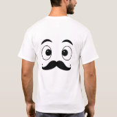 Grappig gezichtskussen met snor - Schattige en gri T-shirt (Achterkant)