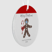 Grappig gezichtsmasker peperkoek man gepersonalise ornament (voorkant)