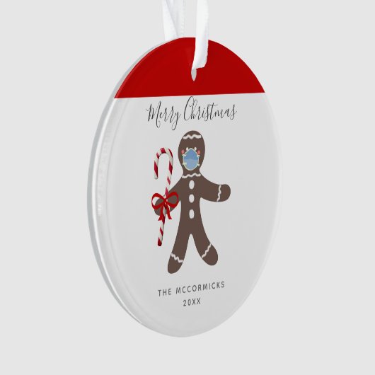Grappig gezichtsmasker peperkoek man gepersonalise ornament (voorkant)