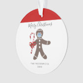 Grappig gezichtsmasker peperkoek man gepersonalise ornament (voorkant)