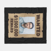 GRAPPIG Gezocht Million Dollar Beloning Foto Fleece Deken (Voorkant (Horizontaal))