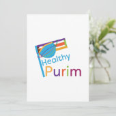 Grappig gezonde Purim 2021-groet Feestdagenkaart (Staand voorkant)