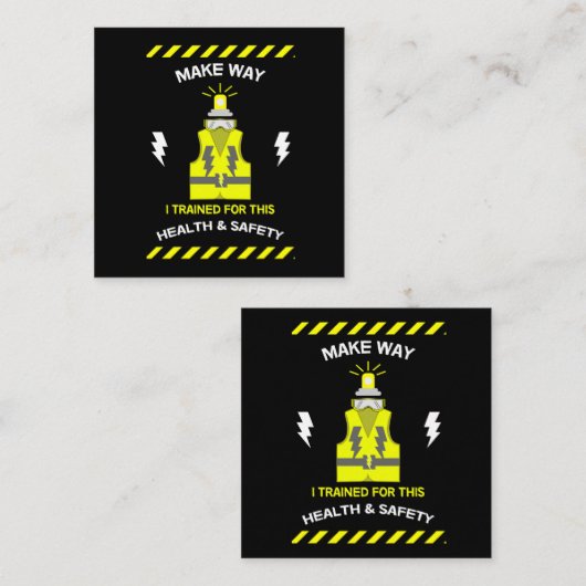 Grappig gezondheid en veiligheid | NEBOSH | Functi Vierkante Visitekaartje (Voorkant / Achterkant)