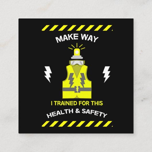 Grappig gezondheid en veiligheid | NEBOSH | Functi Vierkante Visitekaartje (Achterkant)