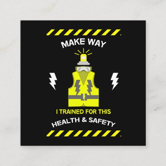 Grappig gezondheid en veiligheid | NEBOSH | Functi Vierkante Visitekaartje (Voorkant)