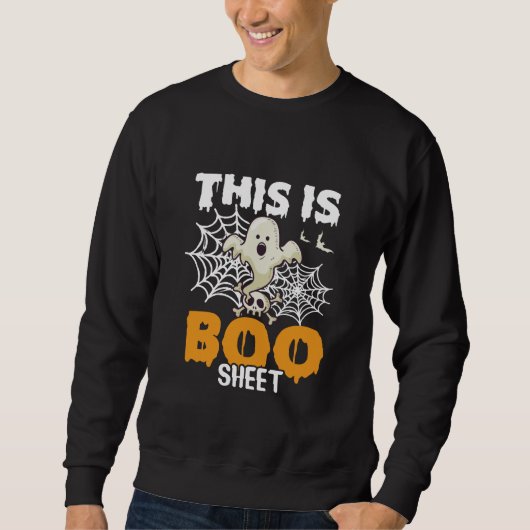 Grappig Ghost Boo Sheet Halloween Sweatshirt (Voorkant)