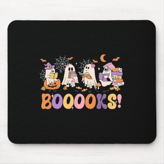 Grappig Ghost Book Het lezen van Halloween Boeken Muismat (Voorkant)