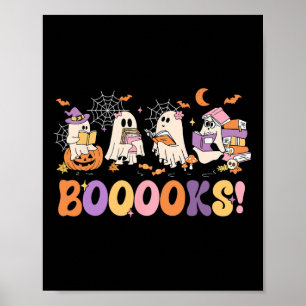 Grappig Ghost Book Het lezen van Halloween Boeken Poster