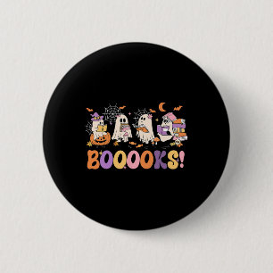 Grappig Ghost Book Het lezen van Halloween Boeken Ronde Button 5,7 Cm