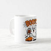 Grappig Ghost "Boosch" Halloween Ontwerp Koffiemok (Voorkant links)