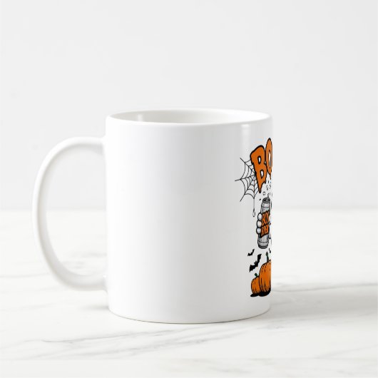 Grappig Ghost "Boosch" Halloween Ontwerp Koffiemok (Links)