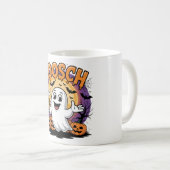 Grappig Ghost "Boosch" Halloween Ontwerp Koffiemok (Voorkant rechts)