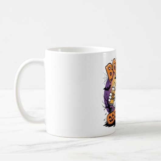 Grappig Ghost "Boosch" Halloween Ontwerp Koffiemok (Links)