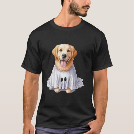 Grappig Ghost Golden Retriever Hondenliefhebber Ha T-shirt (Voorkant)