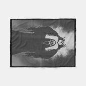 Grappig Ghost Hand Heart Sign Spooky Kostuum Hallo Fleece Deken (Voorkant (Horizontaal))