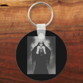 Grappig Ghost Hand Heart Sign Spooky Kostuum Hallo Sleutelhanger (Voorkant)