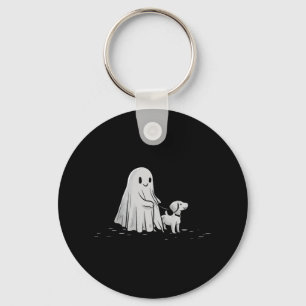 Grappig Ghost Walking Dog Spooky Seizoen Halloween Sleutelhanger