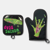 Grappig Ghoulishly Delicious Woking Dead Pun Ovenwant & Pannenlap Set (Voorkant)